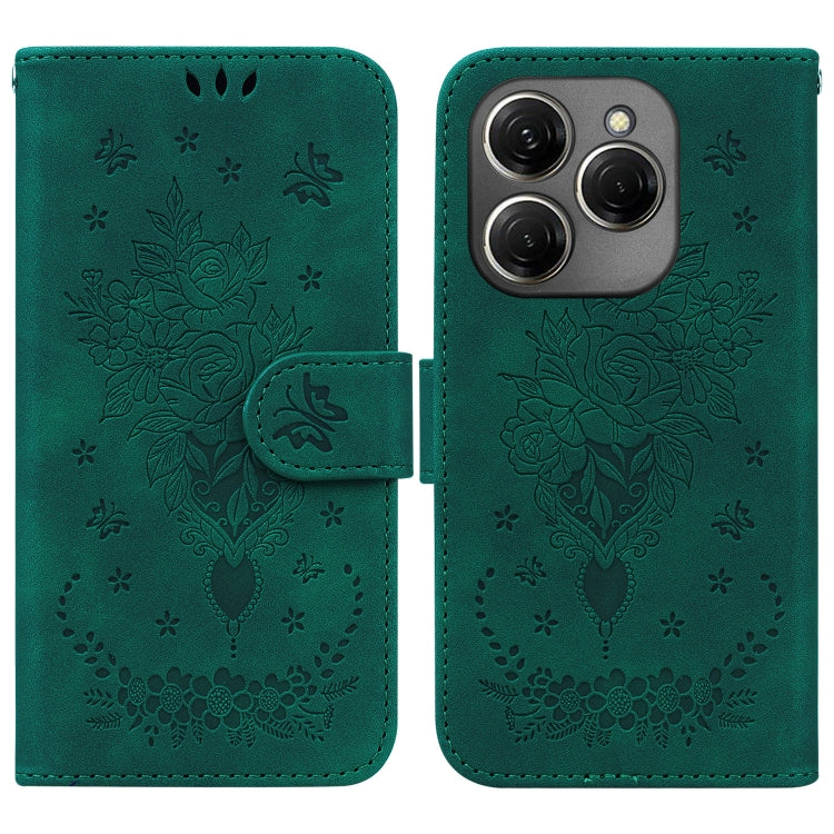 Butterfly Rose Embossed Leather Phone Case, For Tecno Pop 10 / Spark Go 2 4G, For Tecno Camon 40 Pro 4G, For Tecno Camon 40, For Tecno Pop 9 5G / Spark 30C 5G, For Tecno Camon 30S / Camon 30S Pro, For Tecno Spark 30 Pro, For Tecno Spark 30 4G          ...