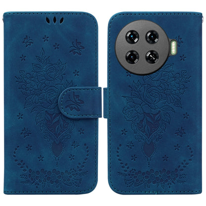Butterfly Rose Embossed Leather Phone Case, For Tecno Pop 10 / Spark Go 2 4G, For Tecno Camon 40 Pro 4G, For Tecno Camon 40, For Tecno Pop 9 5G / Spark 30C 5G, For Tecno Camon 30S / Camon 30S Pro, For Tecno Spark 30 Pro, For Tecno Spark 30 4G          ...