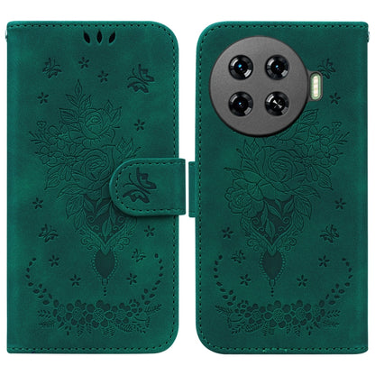Butterfly Rose Embossed Leather Phone Case, For Tecno Pop 10 / Spark Go 2 4G, For Tecno Camon 40 Pro 4G, For Tecno Camon 40, For Tecno Pop 9 5G / Spark 30C 5G, For Tecno Camon 30S / Camon 30S Pro, For Tecno Spark 30 Pro, For Tecno Spark 30 4G          ...