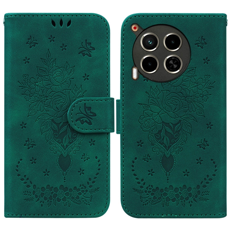 Butterfly Rose Embossed Leather Phone Case, For Tecno Pop 10 / Spark Go 2 4G, For Tecno Camon 40 Pro 4G, For Tecno Camon 40, For Tecno Pop 9 5G / Spark 30C 5G, For Tecno Camon 30S / Camon 30S Pro, For Tecno Spark 30 Pro, For Tecno Spark 30 4G          ...