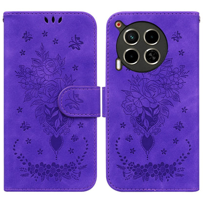 Butterfly Rose Embossed Leather Phone Case, For Tecno Pop 10 / Spark Go 2 4G, For Tecno Camon 40 Pro 4G, For Tecno Camon 40, For Tecno Pop 9 5G / Spark 30C 5G, For Tecno Camon 30S / Camon 30S Pro, For Tecno Spark 30 Pro, For Tecno Spark 30 4G          ...