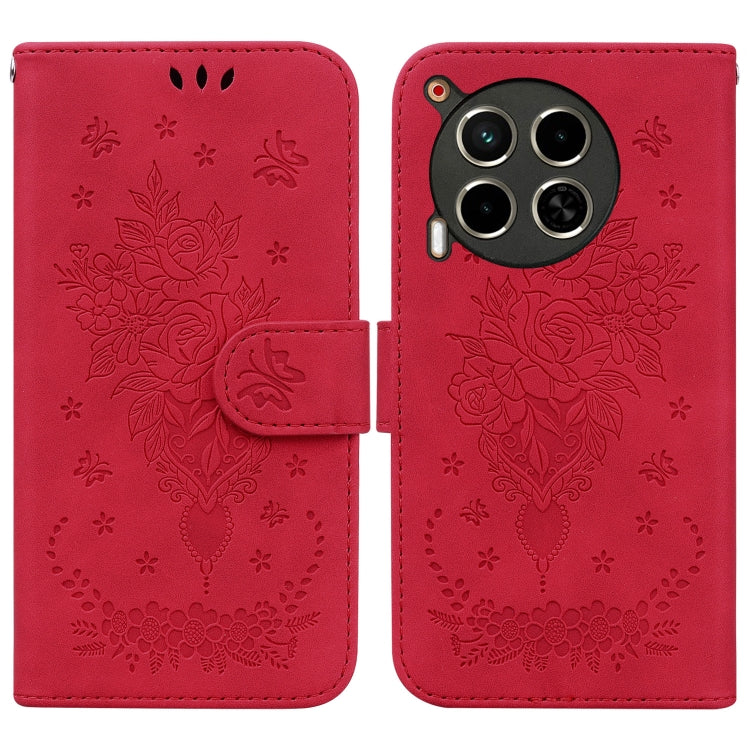 Butterfly Rose Embossed Leather Phone Case, For Tecno Pop 10 / Spark Go 2 4G, For Tecno Camon 40 Pro 4G, For Tecno Camon 40, For Tecno Pop 9 5G / Spark 30C 5G, For Tecno Camon 30S / Camon 30S Pro, For Tecno Spark 30 Pro, For Tecno Spark 30 4G          ...