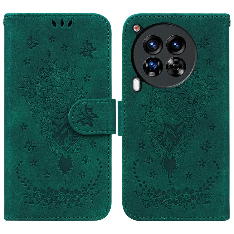 Butterfly Rose Embossed Leather Phone Case, For Tecno Pop 10 / Spark Go 2 4G, For Tecno Camon 40 Pro 4G, For Tecno Camon 40, For Tecno Pop 9 5G / Spark 30C 5G, For Tecno Camon 30S / Camon 30S Pro, For Tecno Spark 30 Pro, For Tecno Spark 30 4G          ...