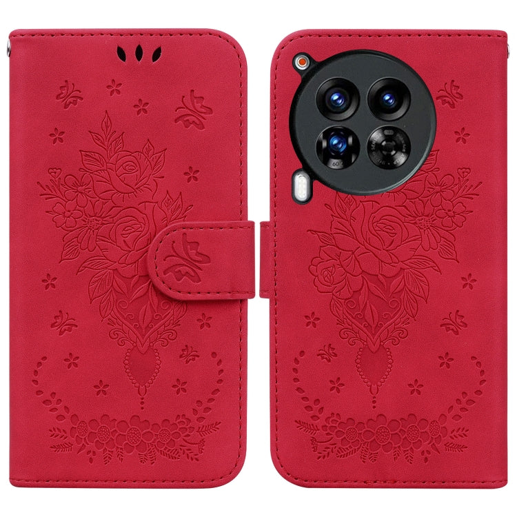 Butterfly Rose Embossed Leather Phone Case, For Tecno Pop 10 / Spark Go 2 4G, For Tecno Camon 40 Pro 4G, For Tecno Camon 40, For Tecno Pop 9 5G / Spark 30C 5G, For Tecno Camon 30S / Camon 30S Pro, For Tecno Spark 30 Pro, For Tecno Spark 30 4G          ...