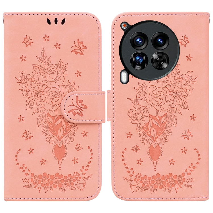 Butterfly Rose Embossed Leather Phone Case, For Tecno Pop 10 / Spark Go 2 4G, For Tecno Camon 40 Pro 4G, For Tecno Camon 40, For Tecno Pop 9 5G / Spark 30C 5G, For Tecno Camon 30S / Camon 30S Pro, For Tecno Spark 30 Pro, For Tecno Spark 30 4G          ...