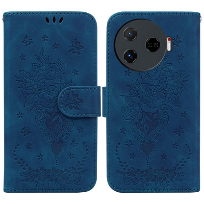 Butterfly Rose Embossed Leather Phone Case, For Tecno Pop 10 / Spark Go 2 4G, For Tecno Camon 40 Pro 4G, For Tecno Camon 40, For Tecno Pop 9 5G / Spark 30C 5G, For Tecno Camon 30S / Camon 30S Pro, For Tecno Spark 30 Pro, For Tecno Spark 30 4G          ...