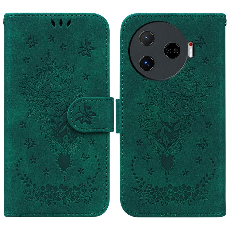 Butterfly Rose Embossed Leather Phone Case, For Tecno Pop 10 / Spark Go 2 4G, For Tecno Camon 40 Pro 4G, For Tecno Camon 40, For Tecno Pop 9 5G / Spark 30C 5G, For Tecno Camon 30S / Camon 30S Pro, For Tecno Spark 30 Pro, For Tecno Spark 30 4G          ...