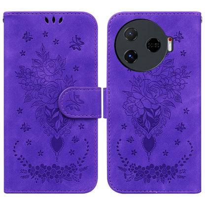 Butterfly Rose Embossed Leather Phone Case, For Tecno Pop 10 / Spark Go 2 4G, For Tecno Camon 40 Pro 4G, For Tecno Camon 40, For Tecno Pop 9 5G / Spark 30C 5G, For Tecno Camon 30S / Camon 30S Pro, For Tecno Spark 30 Pro, For Tecno Spark 30 4G          ...
