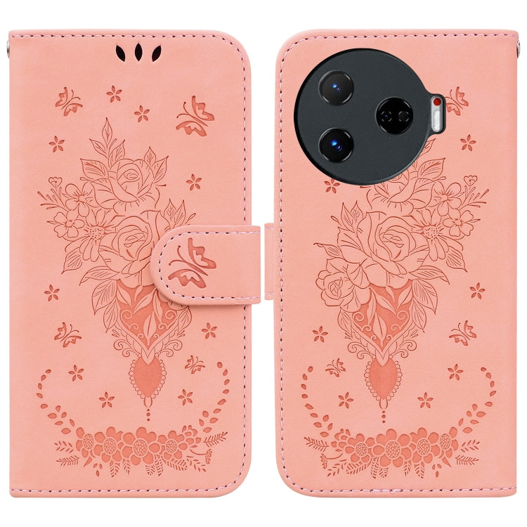Butterfly Rose Embossed Leather Phone Case, For Tecno Pop 10 / Spark Go 2 4G, For Tecno Camon 40 Pro 4G, For Tecno Camon 40, For Tecno Pop 9 5G / Spark 30C 5G, For Tecno Camon 30S / Camon 30S Pro, For Tecno Spark 30 Pro, For Tecno Spark 30 4G          ...
