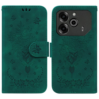 Butterfly Rose Embossed Leather Phone Case, For Tecno Pop 10 / Spark Go 2 4G, For Tecno Camon 40 Pro 4G, For Tecno Camon 40, For Tecno Pop 9 5G / Spark 30C 5G, For Tecno Camon 30S / Camon 30S Pro, For Tecno Spark 30 Pro, For Tecno Spark 30 4G          ...