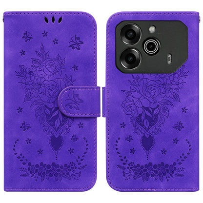 Butterfly Rose Embossed Leather Phone Case, For Tecno Pop 10 / Spark Go 2 4G, For Tecno Camon 40 Pro 4G, For Tecno Camon 40, For Tecno Pop 9 5G / Spark 30C 5G, For Tecno Camon 30S / Camon 30S Pro, For Tecno Spark 30 Pro, For Tecno Spark 30 4G          ...