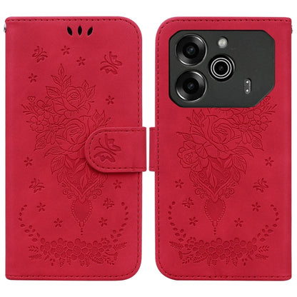 Butterfly Rose Embossed Leather Phone Case, For Tecno Pop 10 / Spark Go 2 4G, For Tecno Camon 40 Pro 4G, For Tecno Camon 40, For Tecno Pop 9 5G / Spark 30C 5G, For Tecno Camon 30S / Camon 30S Pro, For Tecno Spark 30 Pro, For Tecno Spark 30 4G          ...