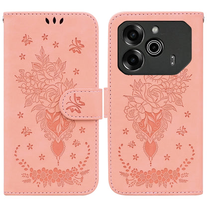 Butterfly Rose Embossed Leather Phone Case, For Tecno Pop 10 / Spark Go 2 4G, For Tecno Camon 40 Pro 4G, For Tecno Camon 40, For Tecno Pop 9 5G / Spark 30C 5G, For Tecno Camon 30S / Camon 30S Pro, For Tecno Spark 30 Pro, For Tecno Spark 30 4G          ...
