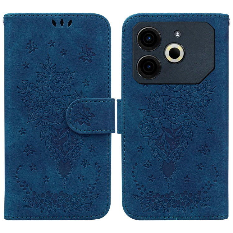 Butterfly Rose Embossed Leather Phone Case, For Tecno Pop 10 / Spark Go 2 4G, For Tecno Camon 40 Pro 4G, For Tecno Camon 40, For Tecno Pop 9 5G / Spark 30C 5G, For Tecno Camon 30S / Camon 30S Pro, For Tecno Spark 30 Pro, For Tecno Spark 30 4G          ...