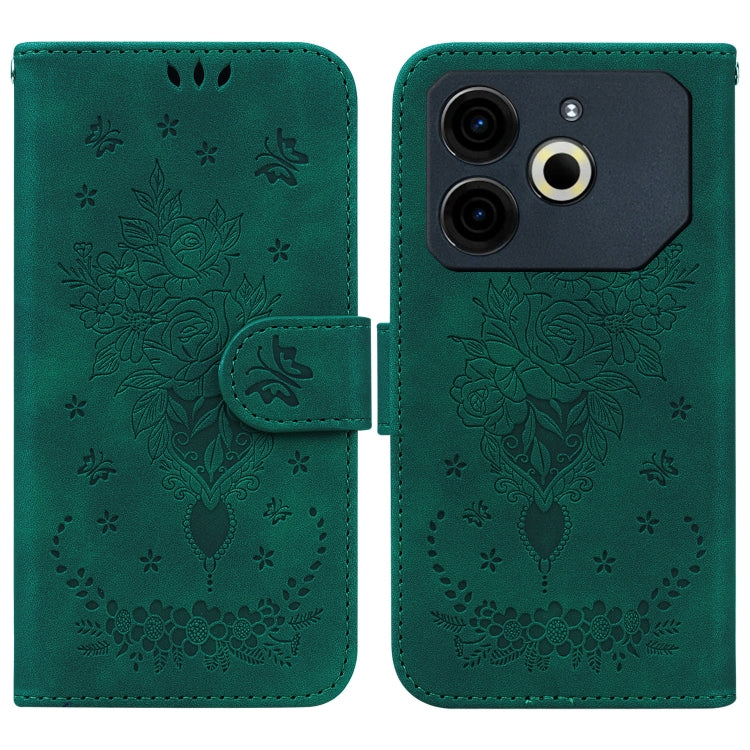 Butterfly Rose Embossed Leather Phone Case, For Tecno Pop 10 / Spark Go 2 4G, For Tecno Camon 40 Pro 4G, For Tecno Camon 40, For Tecno Pop 9 5G / Spark 30C 5G, For Tecno Camon 30S / Camon 30S Pro, For Tecno Spark 30 Pro, For Tecno Spark 30 4G          ...