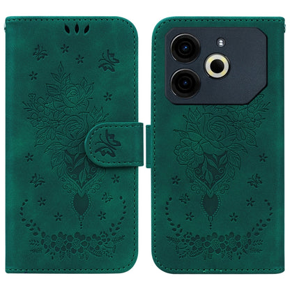 Butterfly Rose Embossed Leather Phone Case, For Tecno Pop 10 / Spark Go 2 4G, For Tecno Camon 40 Pro 4G, For Tecno Camon 40, For Tecno Pop 9 5G / Spark 30C 5G, For Tecno Camon 30S / Camon 30S Pro, For Tecno Spark 30 Pro, For Tecno Spark 30 4G          ...