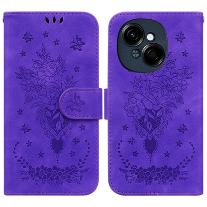 Butterfly Rose Embossed Leather Phone Case, For Tecno Pop 10 / Spark Go 2 4G, For Tecno Camon 40 Pro 4G, For Tecno Camon 40, For Tecno Pop 9 5G / Spark 30C 5G, For Tecno Camon 30S / Camon 30S Pro, For Tecno Spark 30 Pro, For Tecno Spark 30 4G          ...