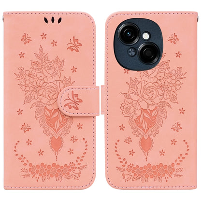 Butterfly Rose Embossed Leather Phone Case, For Tecno Pop 10 / Spark Go 2 4G, For Tecno Camon 40 Pro 4G, For Tecno Camon 40, For Tecno Pop 9 5G / Spark 30C 5G, For Tecno Camon 30S / Camon 30S Pro, For Tecno Spark 30 Pro, For Tecno Spark 30 4G          ...