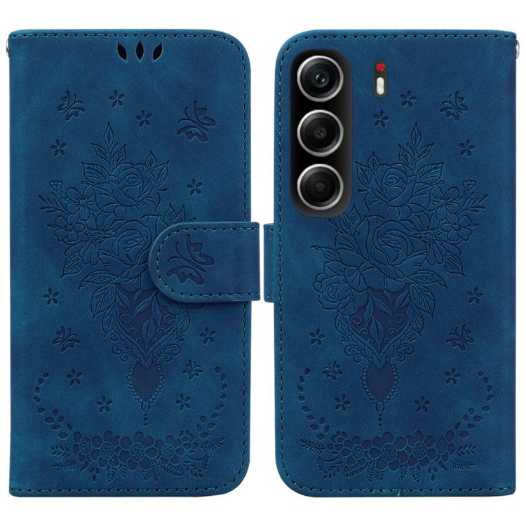 Butterfly Rose Embossed Leather Phone Case, For Tecno Pop 10 / Spark Go 2 4G, For Tecno Camon 40 Pro 4G, For Tecno Camon 40, For Tecno Pop 9 5G / Spark 30C 5G, For Tecno Camon 30S / Camon 30S Pro, For Tecno Spark 30 Pro, For Tecno Spark 30 4G          ...