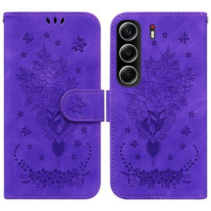 Butterfly Rose Embossed Leather Phone Case, For Tecno Pop 10 / Spark Go 2 4G, For Tecno Camon 40 Pro 4G, For Tecno Camon 40, For Tecno Pop 9 5G / Spark 30C 5G, For Tecno Camon 30S / Camon 30S Pro, For Tecno Spark 30 Pro, For Tecno Spark 30 4G          ...