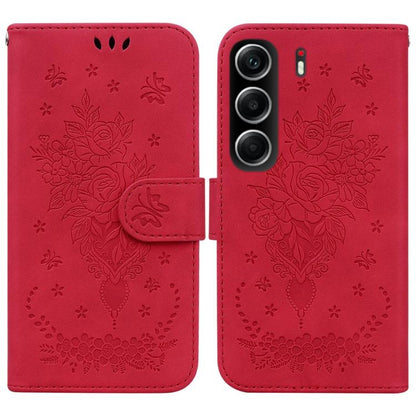 Butterfly Rose Embossed Leather Phone Case, For Tecno Pop 10 / Spark Go 2 4G, For Tecno Camon 40 Pro 4G, For Tecno Camon 40, For Tecno Pop 9 5G / Spark 30C 5G, For Tecno Camon 30S / Camon 30S Pro, For Tecno Spark 30 Pro, For Tecno Spark 30 4G          ...