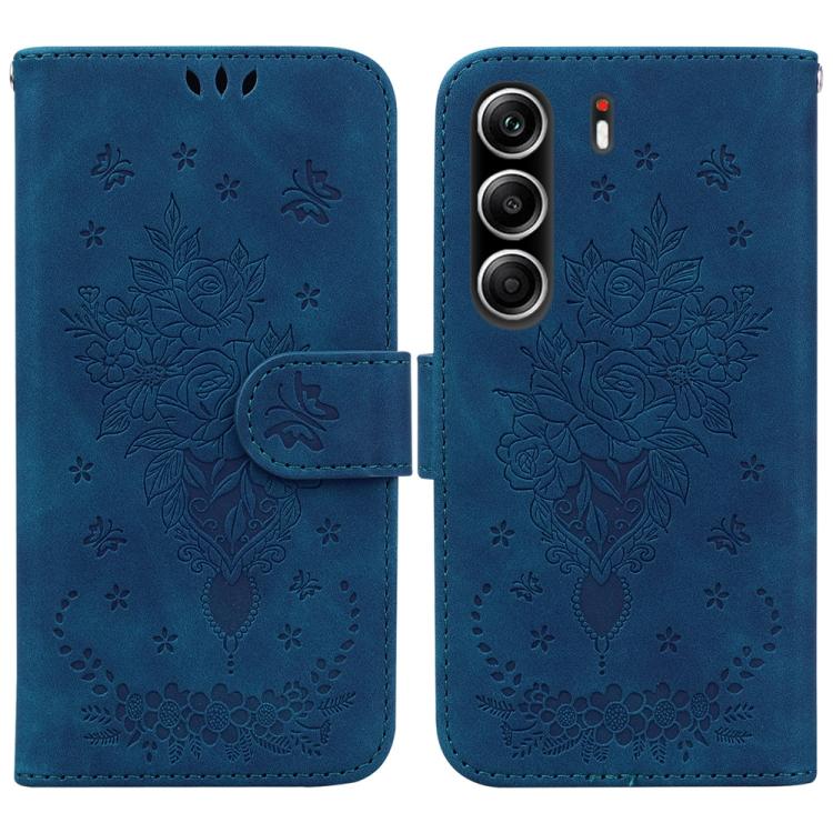 Butterfly Rose Embossed Leather Phone Case, For Tecno Pop 10 / Spark Go 2 4G, For Tecno Camon 40 Pro 4G, For Tecno Camon 40, For Tecno Pop 9 5G / Spark 30C 5G, For Tecno Camon 30S / Camon 30S Pro, For Tecno Spark 30 Pro, For Tecno Spark 30 4G          ...