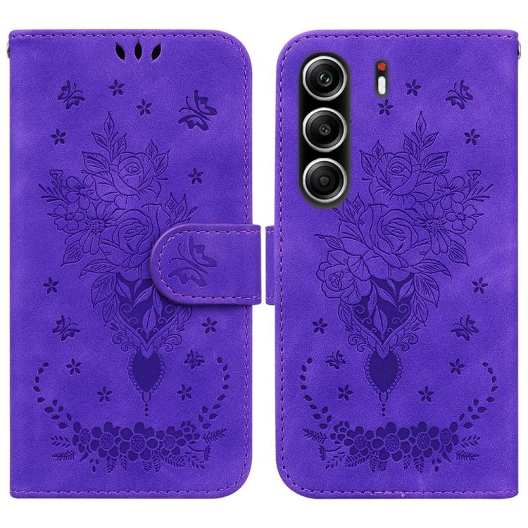 Butterfly Rose Embossed Leather Phone Case, For Tecno Pop 10 / Spark Go 2 4G, For Tecno Camon 40 Pro 4G, For Tecno Camon 40, For Tecno Pop 9 5G / Spark 30C 5G, For Tecno Camon 30S / Camon 30S Pro, For Tecno Spark 30 Pro, For Tecno Spark 30 4G          ...