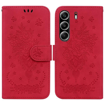 Butterfly Rose Embossed Leather Phone Case, For Tecno Pop 10 / Spark Go 2 4G, For Tecno Camon 40 Pro 4G, For Tecno Camon 40, For Tecno Pop 9 5G / Spark 30C 5G, For Tecno Camon 30S / Camon 30S Pro, For Tecno Spark 30 Pro, For Tecno Spark 30 4G          ...