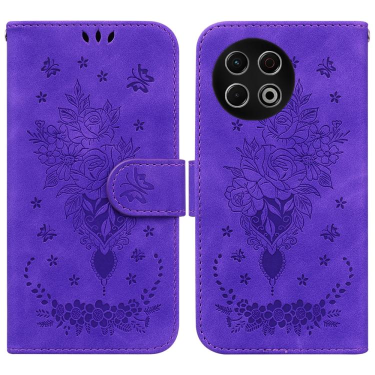Butterfly Rose Embossed Leather Phone Case, For Tecno Pop 10 / Spark Go 2 4G, For Tecno Camon 40 Pro 4G, For Tecno Camon 40, For Tecno Pop 9 5G / Spark 30C 5G, For Tecno Camon 30S / Camon 30S Pro, For Tecno Spark 30 Pro, For Tecno Spark 30 4G          ...