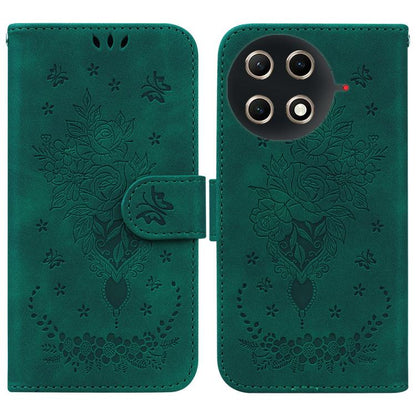 Butterfly Rose Embossed Leather Phone Case, For Tecno Pop 10 / Spark Go 2 4G, For Tecno Camon 40 Pro 4G, For Tecno Camon 40, For Tecno Pop 9 5G / Spark 30C 5G, For Tecno Camon 30S / Camon 30S Pro, For Tecno Spark 30 Pro, For Tecno Spark 30 4G          ...