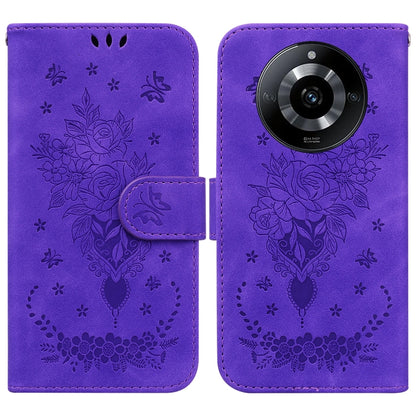 Butterfly Rose Embossed Leather Phone Case, For Realme 11 5G/Narzo 60 India Version, For Realme 11 5G Global, For Realme 11 Pro / 11 Pro+ / Narzo 60 Pro, For Realme C53 / Narzo N53, For Realme C65 4G