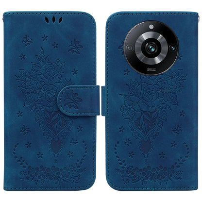 Butterfly Rose Embossed Leather Phone Case, For Realme 11 5G/Narzo 60 India Version, For Realme 11 5G Global, For Realme 11 Pro / 11 Pro+ / Narzo 60 Pro, For Realme C53 / Narzo N53, For Realme C65 4G