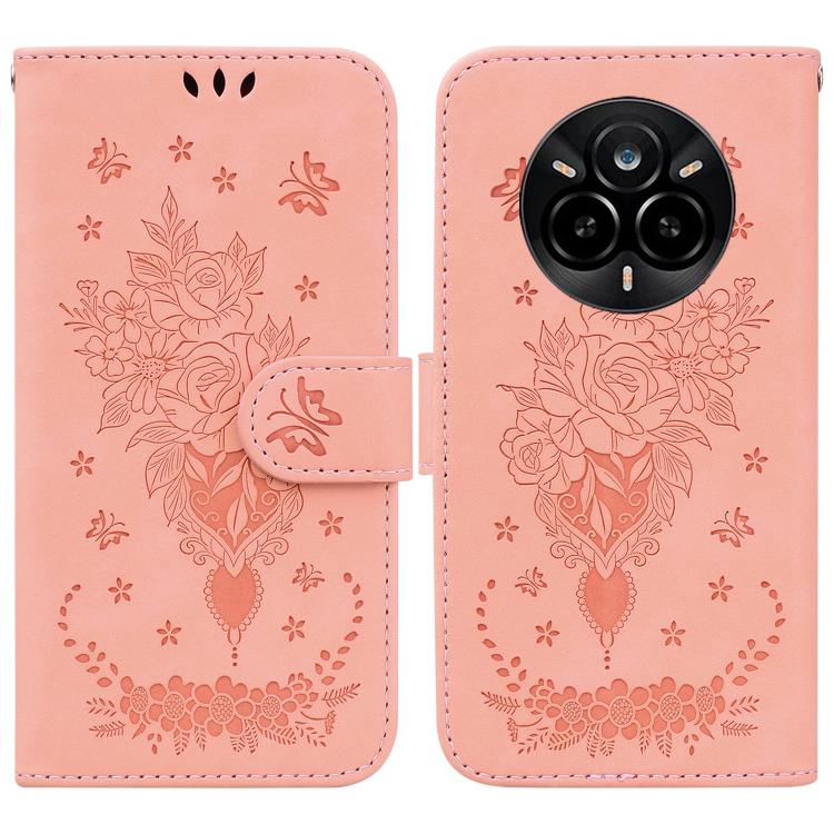 Butterfly Rose Embossed Leather Phone Case, For Realme 16 5G, For Realme 16 Pro+ 5G, For Realme 16 Pro 5G, For Realme 15T 5G, For Realme Narzo 80 Lite 4G / C71 India, For Realme 15 5G / Realme 15 Pro 5G, For Realme 14, For Realme Neo7 SE               ...