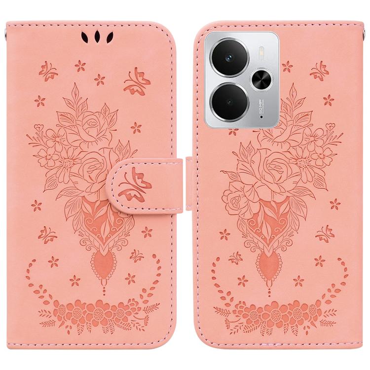 Butterfly Rose Embossed Leather Phone Case, For Realme 16 5G, For Realme 16 Pro+ 5G, For Realme 16 Pro 5G, For Realme 15T 5G, For Realme Narzo 80 Lite 4G / C71 India, For Realme 15 5G / Realme 15 Pro 5G, For Realme 14, For Realme Neo7 SE               ...