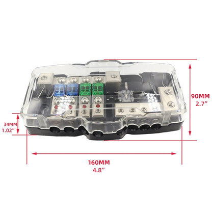 CP-0721 Orvac 0-4 GA 4 Circuit HD Fuse Power Distribution Block Ground Buss with LED Indicator, CP-0721