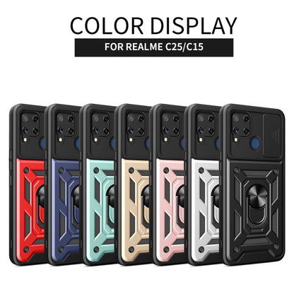 Sliding Camera Cover Design TPU+PC Phone Case, For Realme C25 / C15, For Realme 5 Pro, For Realme 5