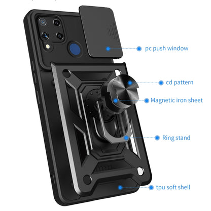 Sliding Camera Cover Design TPU+PC Phone Case, For Realme C25 / C15, For Realme 5 Pro, For Realme 5