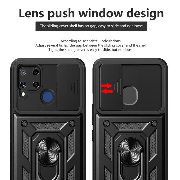 Sliding Camera Cover Design TPU+PC Phone Case, For Realme C25 / C15, For Realme 5 Pro, For Realme 5