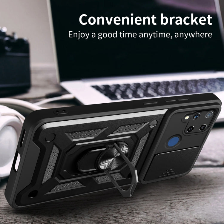 Sliding Camera Cover Design TPU+PC Phone Case, For Realme C25 / C15, For Realme 5 Pro, For Realme 5