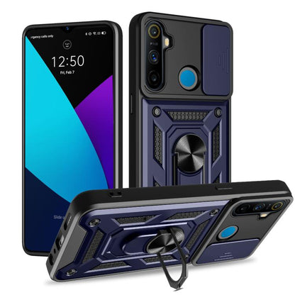 Sliding Camera Cover Design TPU+PC Phone Case, For Realme C25 / C15, For Realme 5 Pro, For Realme 5