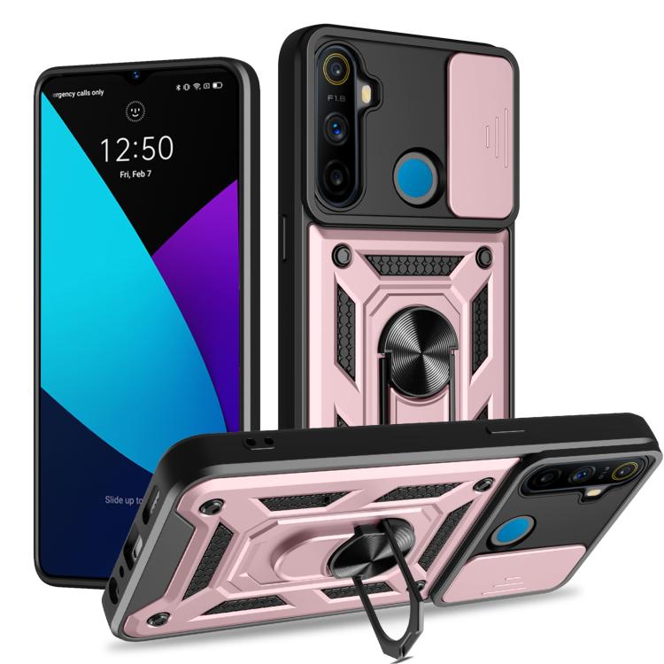 Sliding Camera Cover Design TPU+PC Phone Case, For Realme C25 / C15, For Realme 5 Pro, For Realme 5