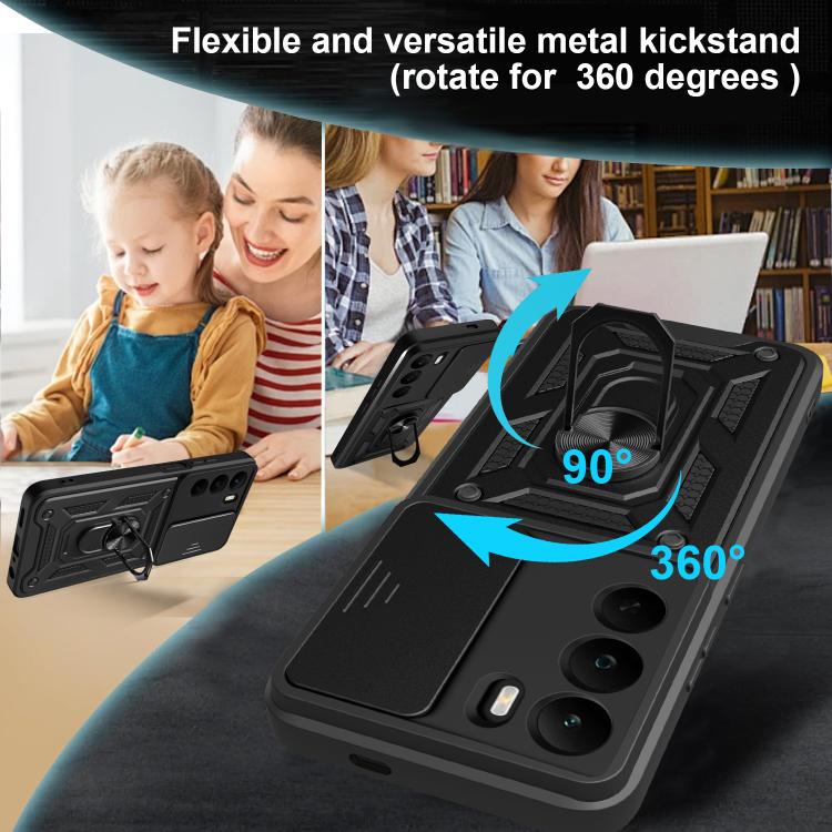 Sliding Camera Cover Design TPU+PC Phone Case, For Realme C71 4G, For Realme Neo7x / P3 5G, For Realme P3 Pro 5G, For Realme C75 4G / 14x 5G Global, For Realme 13+ 5G, For Realme 13 Pro / 13 Pro+ 5G, For Realme C61 / C63, For Realme 12 5G Global       ...