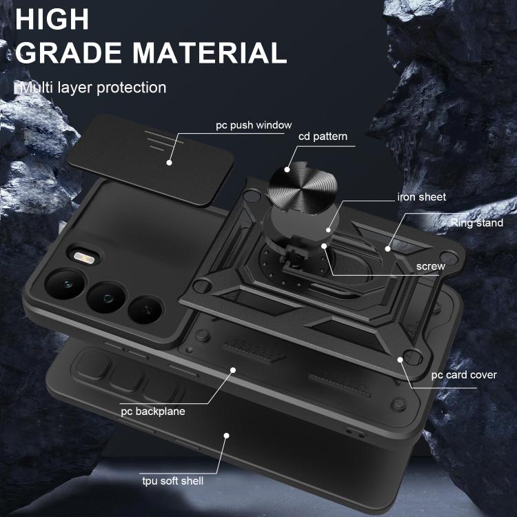 Sliding Camera Cover Design TPU+PC Phone Case, For Realme C71 4G, For Realme Neo7x / P3 5G, For Realme P3 Pro 5G, For Realme C75 4G / 14x 5G Global, For Realme 13+ 5G, For Realme 13 Pro / 13 Pro+ 5G, For Realme C61 / C63, For Realme 12 5G Global       ...