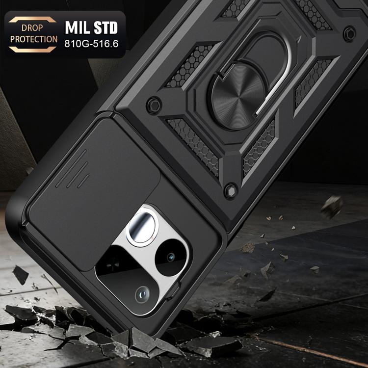 Sliding Camera Cover Design TPU+PC Phone Case, For Realme 16T 5G, For Realme C100i / C100x 4G, For Realme C100 4G, For Realme P4 Power 5G, For Realme C83 5G, For Realme 16 5G, For Realme 16 Pro+ 5G Global, For Realme 16 Pro / 16 Pro+ 5G                ...