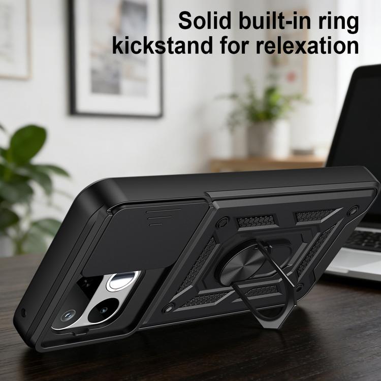 Sliding Camera Cover Design TPU+PC Phone Case, For Realme 16T 5G, For Realme C100i / C100x 4G, For Realme C100 4G, For Realme P4 Power 5G, For Realme C83 5G, For Realme 16 5G, For Realme 16 Pro+ 5G Global, For Realme 16 Pro / 16 Pro+ 5G                ...