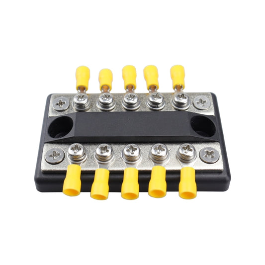 CP-4002 100A 48V RV Yacht Modified Double Row 5-way Busbar with 10pcs Terminals, CP-4002
