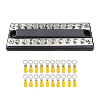 CP-4051 100A 48V RV Yacht Modified Double Row 10-way Busbar with 20pcs Terminals, CP-4051