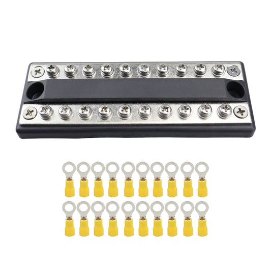 CP-4051 100A 48V RV Yacht Modified Double Row 10-way Busbar with 20pcs Terminals, CP-4051