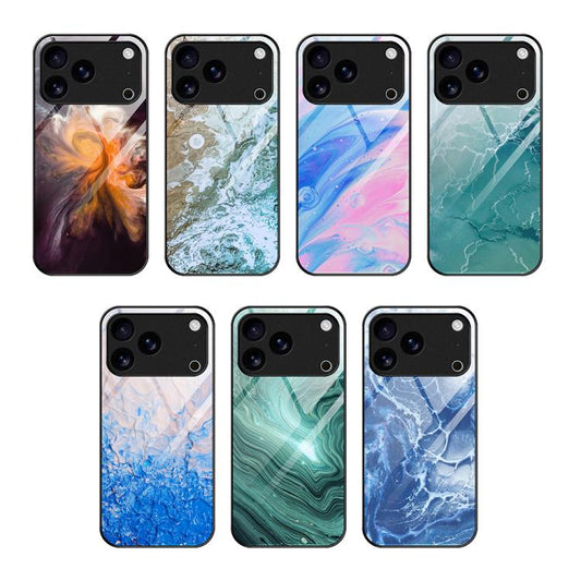 Marble Pattern Glass Protective Phone Case, For iPhone 17 Pro Max, For iPhone 17 Pro, For iPhone 17, For iPhone Air, For iPhone 15 Pro Max, For iPhone 15 Pro, For iPhone 15 Plus, For iPhone 15