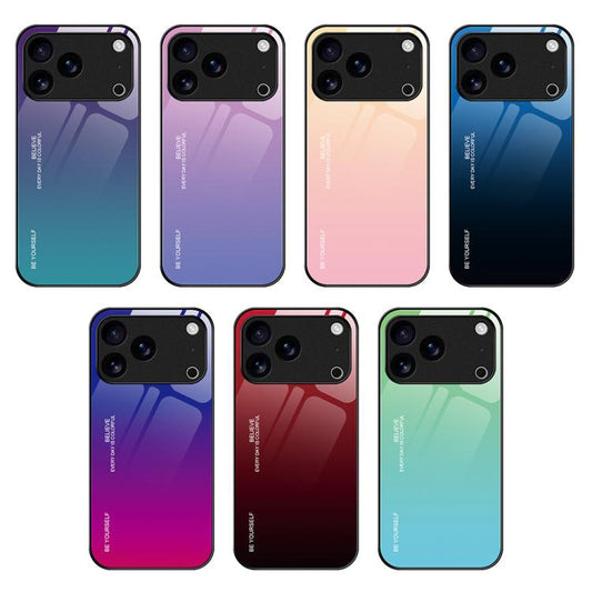 Gradient Color Glass Phone Case, For iPhone 17 Pro Max, For iPhone 17 Pro, For iPhone 17, For iPhone Air, For iPhone 16 Pro Max, For iPhone 16 Pro, For iPhone 16 Plus, For iPhone 16, For iPhone 15 Pro Max, For iPhone 15 Pro, For iPhone 15 Plus         ...